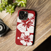 "The Classic Hibiscus" Phone Case -  Destressed Red
