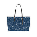 "Plumeria" PU Leather Shoulder Bag - Blue and White
