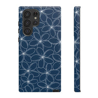 "Plumeria" Phone Case - Blue and White