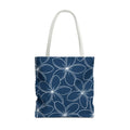 Kahakai Plumeria Tote Bag - Blue and White