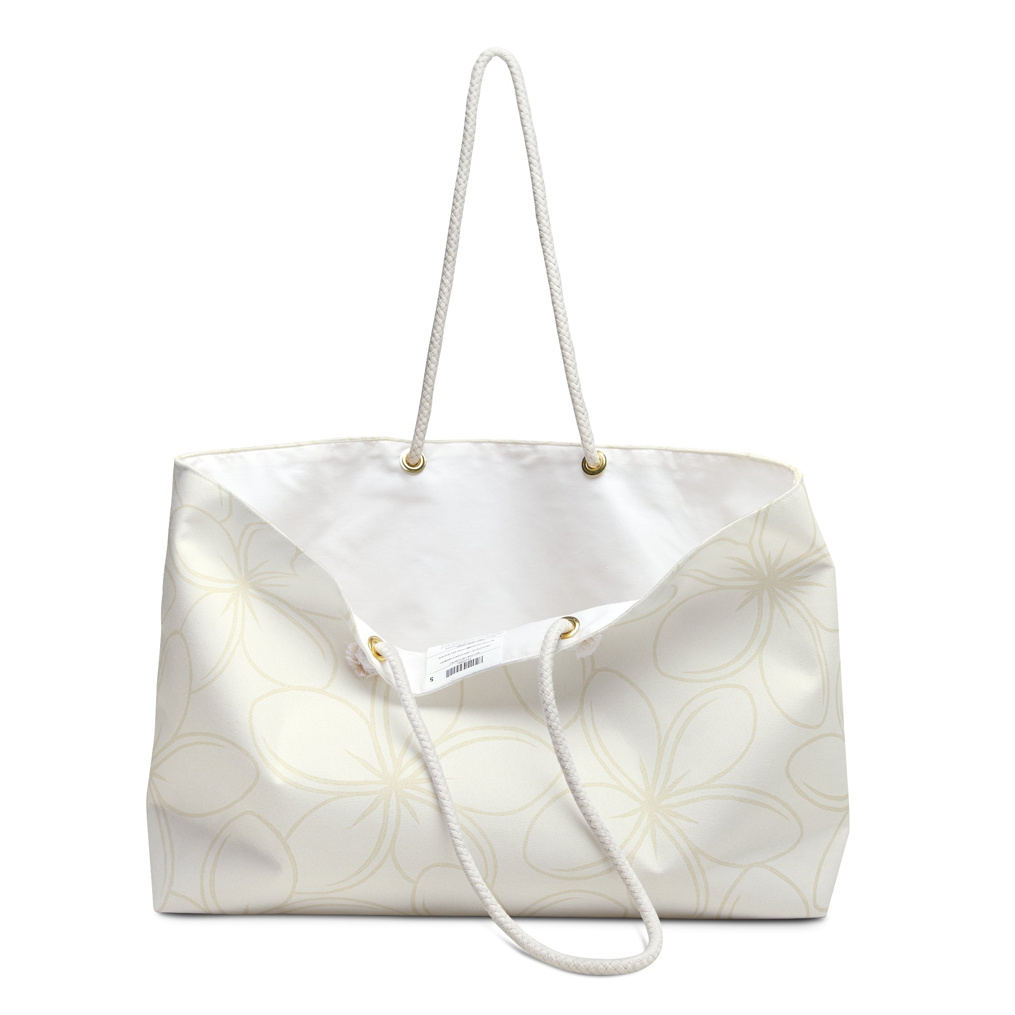 "Plumeria"  Beach Bag - Muted Yellow