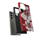 "The Classic Hibiscus" Phone Case -  Destressed Red