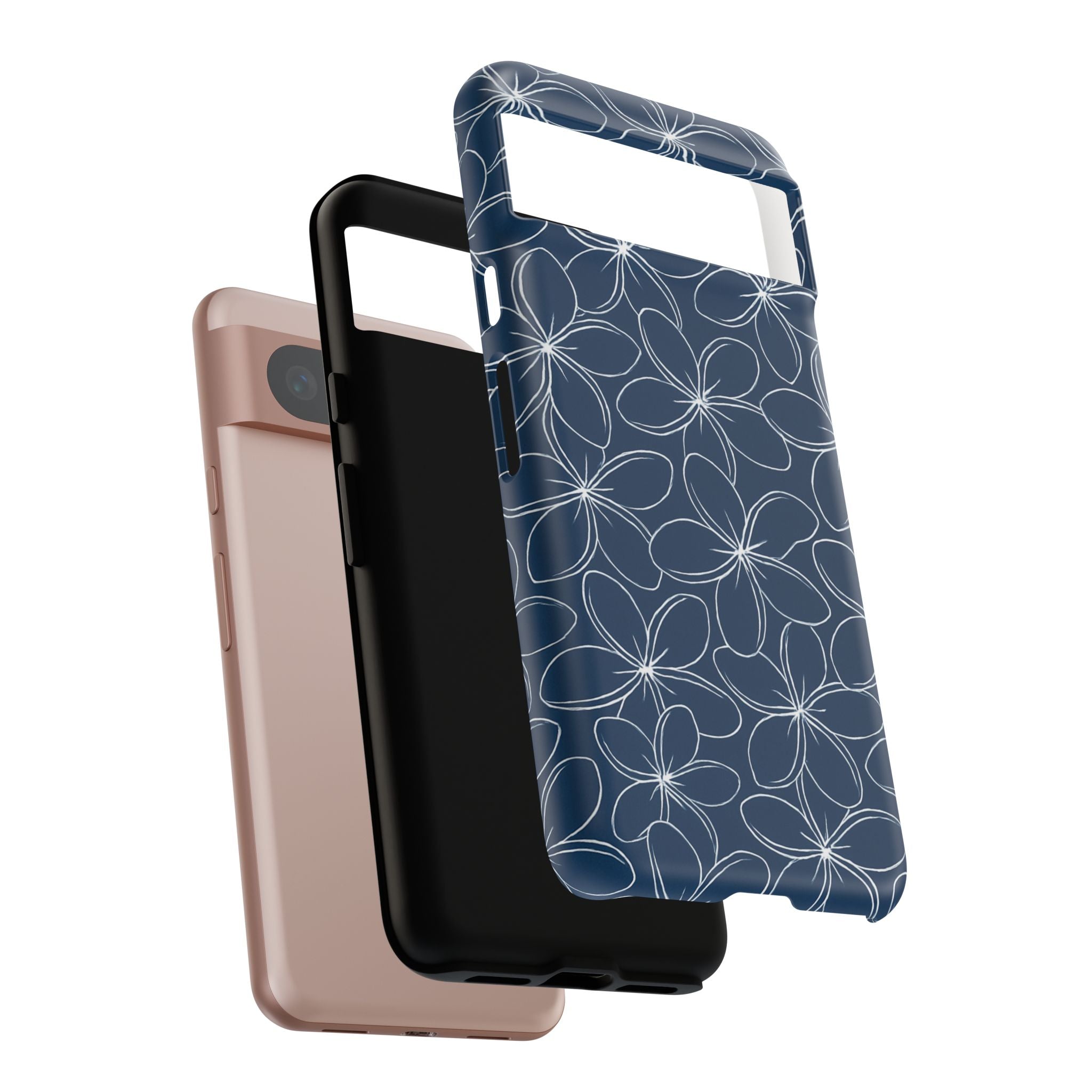 "Plumeria" Phone Case - Blue and White