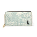 "Blue Palm with Hula Dancer" Zipper Wallet