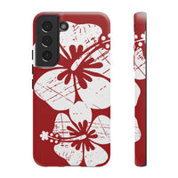 "The Classic Hibiscus" Phone Case -  Destressed Red