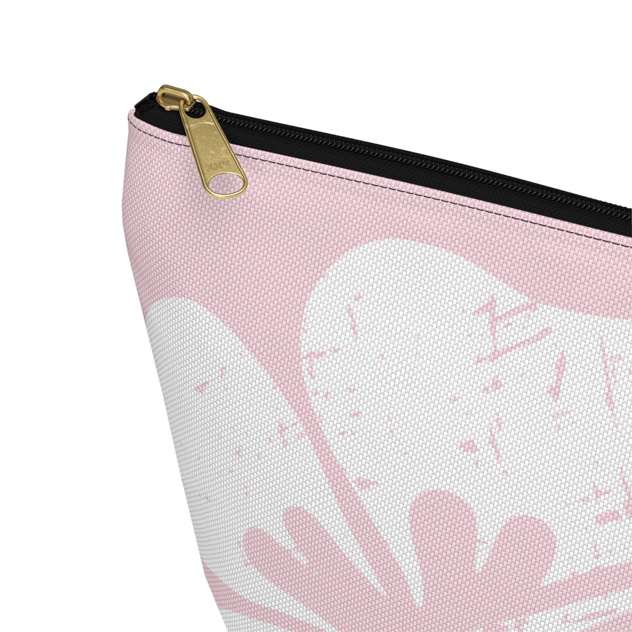 "The Classic Hibiscus" Accessory Pouch w T-bottom - Distressed Pink