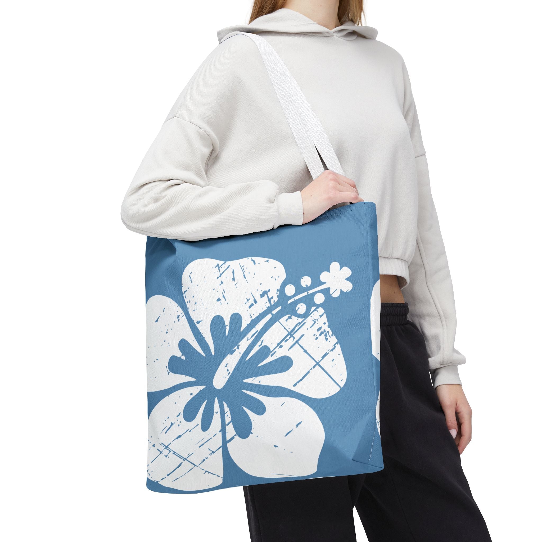 Kahakai "The Classic Hibiscus" Tote Bag - Distressed Blue