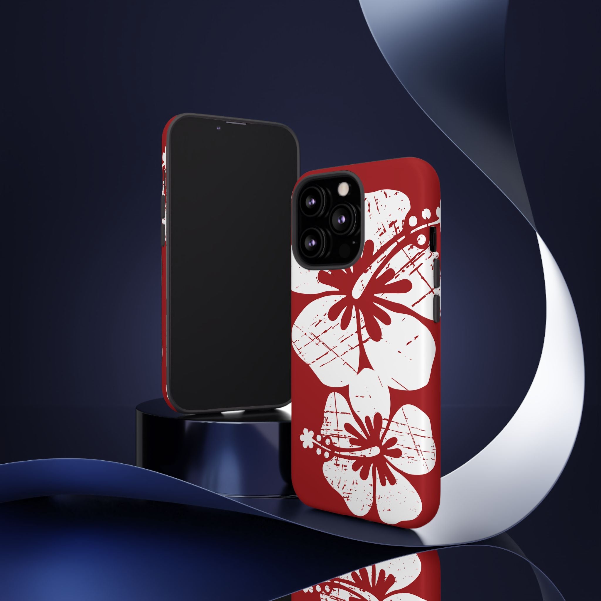 "The Classic Hibiscus" Phone Case -  Destressed Red