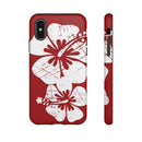 "The Classic Hibiscus" Phone Case -  Destressed Red