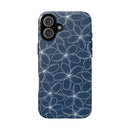"Plumeria" Phone Case - Blue and White