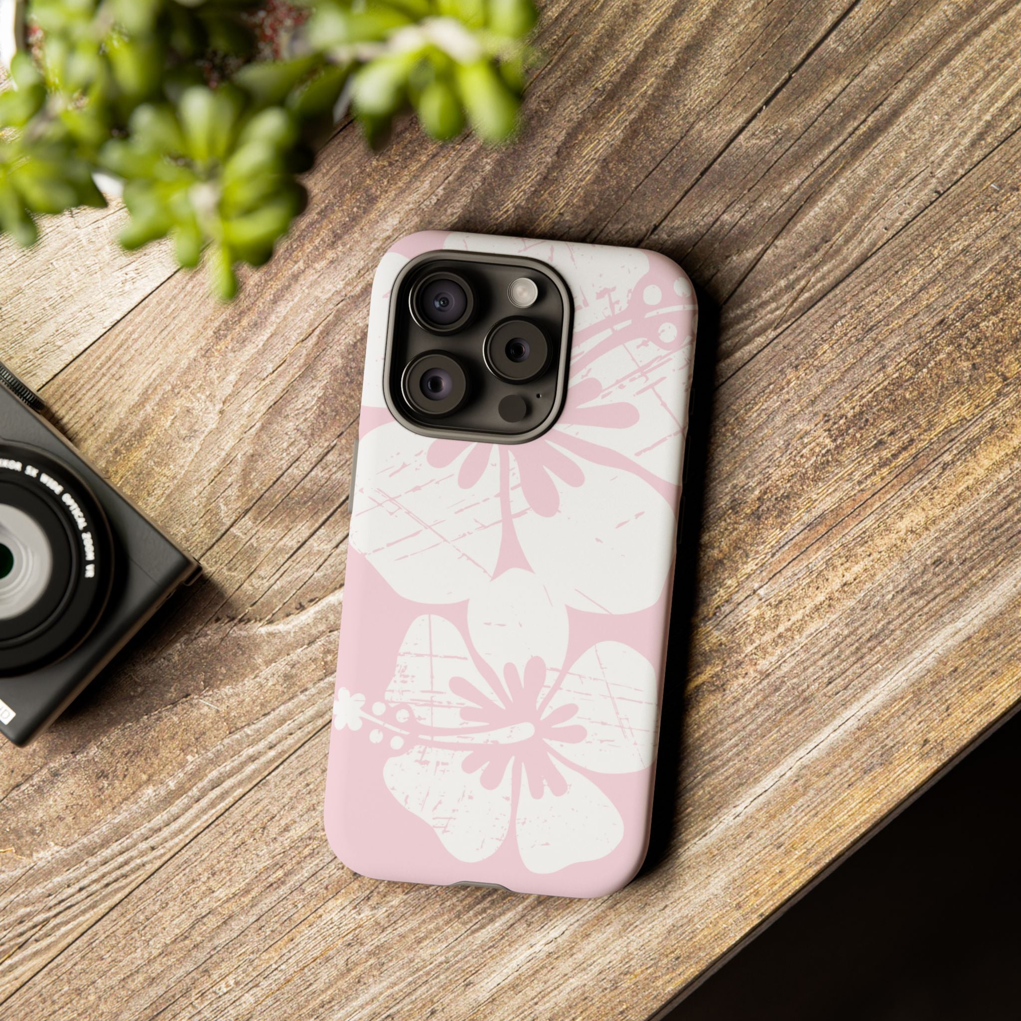 "The Classic Hibiscus"  Phone Case - Distressed Pink