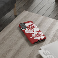 "The Classic Hibiscus" Phone Case -  Destressed Red