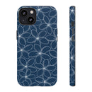"Plumeria" Phone Case - Blue and White
