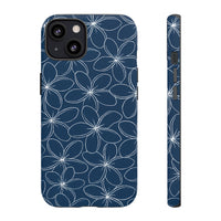 "Plumeria" Phone Case - Blue and White