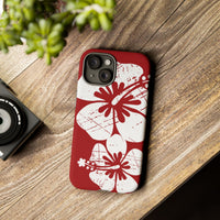 "The Classic Hibiscus" Phone Case -  Destressed Red