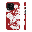 "The Classic Hibiscus" Phone Case -  Destressed Red