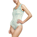 Women’s Blue Palm Swimsuit – Kahakai Collection | Lightweight & One-Piece