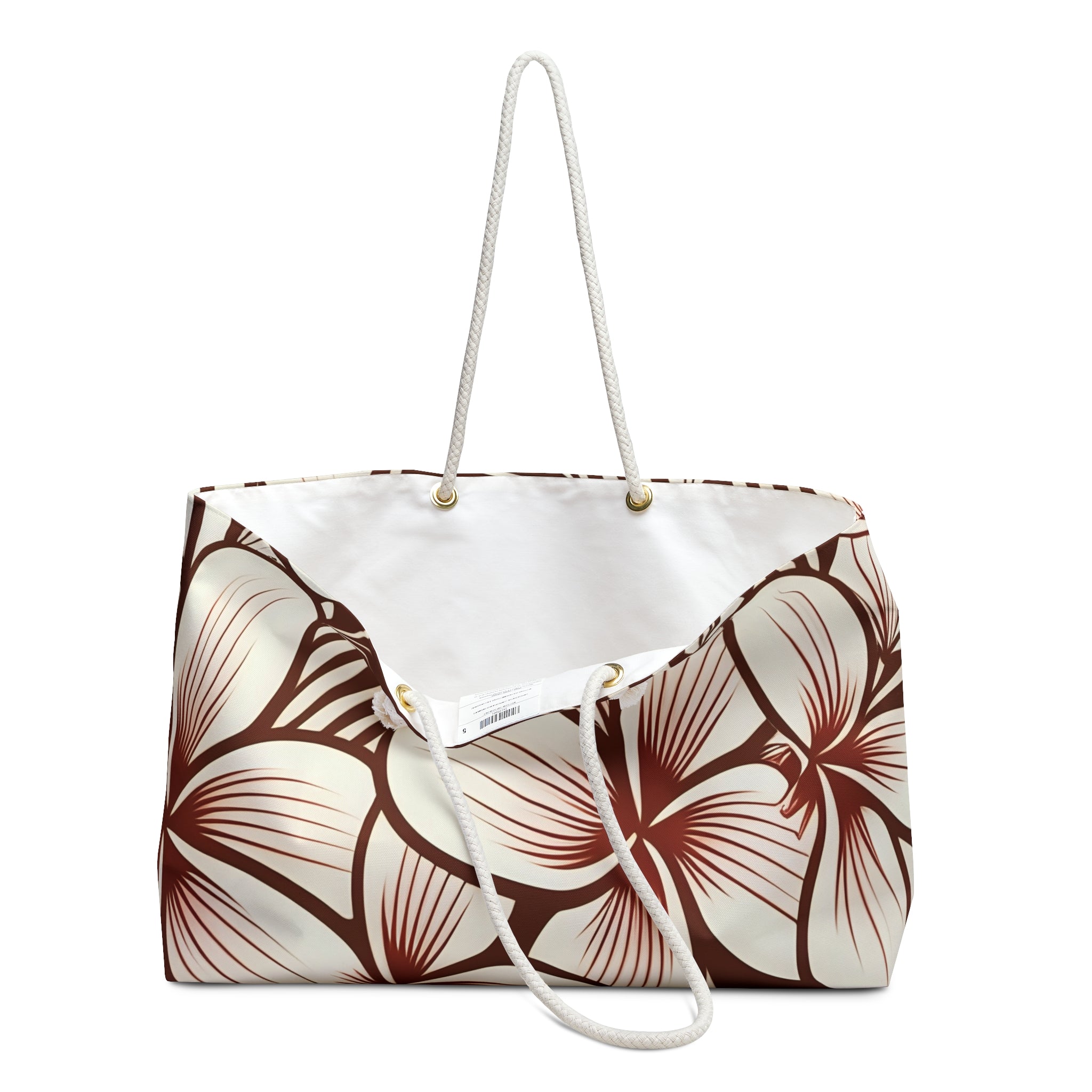 Kahakai "The Plumeria"  Beach Bag - Mono Red