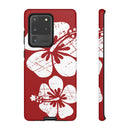 "The Classic Hibiscus" Phone Case -  Destressed Red
