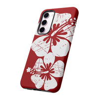 "The Classic Hibiscus" Phone Case -  Destressed Red