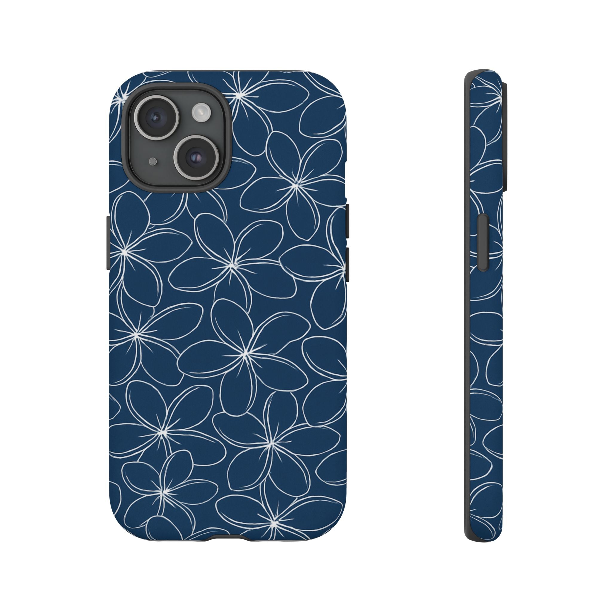 "Plumeria" Phone Case - Blue and White