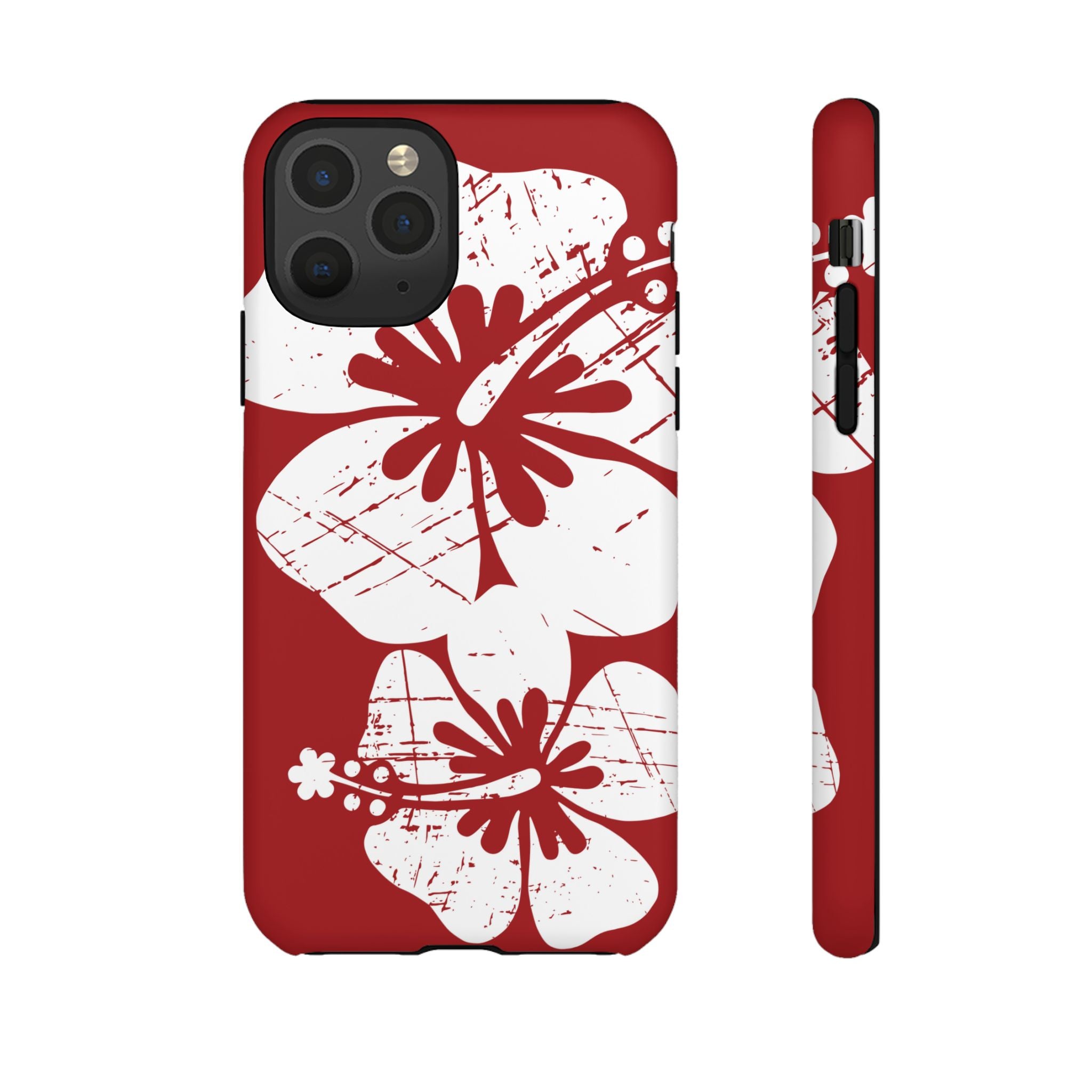 "The Classic Hibiscus" Phone Case -  Destressed Red