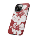 "The Classic Hibiscus" Phone Case -  Destressed Red