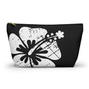 "The Classic Hibiscus" Accessory Pouch w T-bottom - Distressed Black