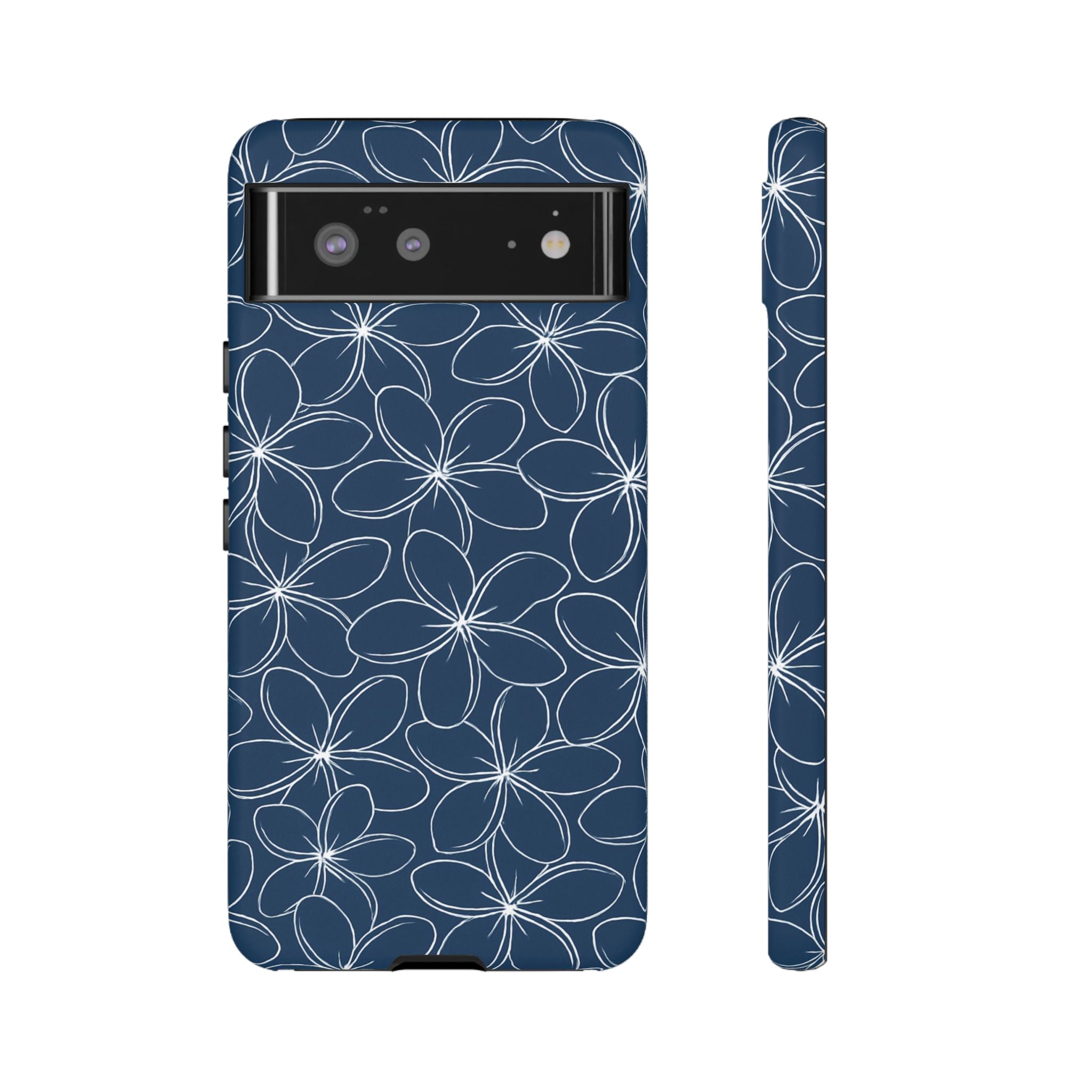 "Plumeria" Phone Case - Blue and White