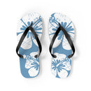 "The Classic Hibiscus" Flip Flop - Distressed Blue