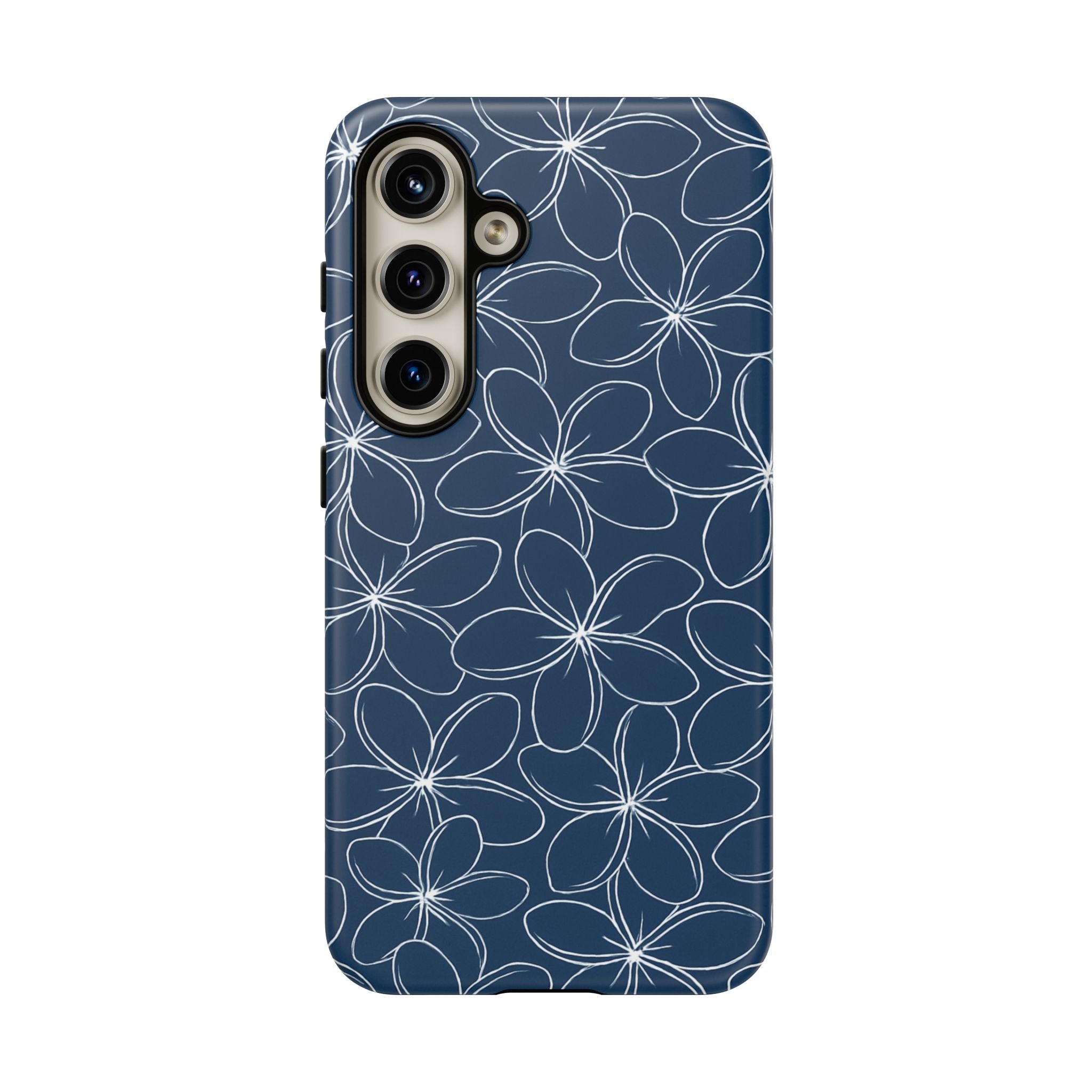"Plumeria" Phone Case - Blue and White