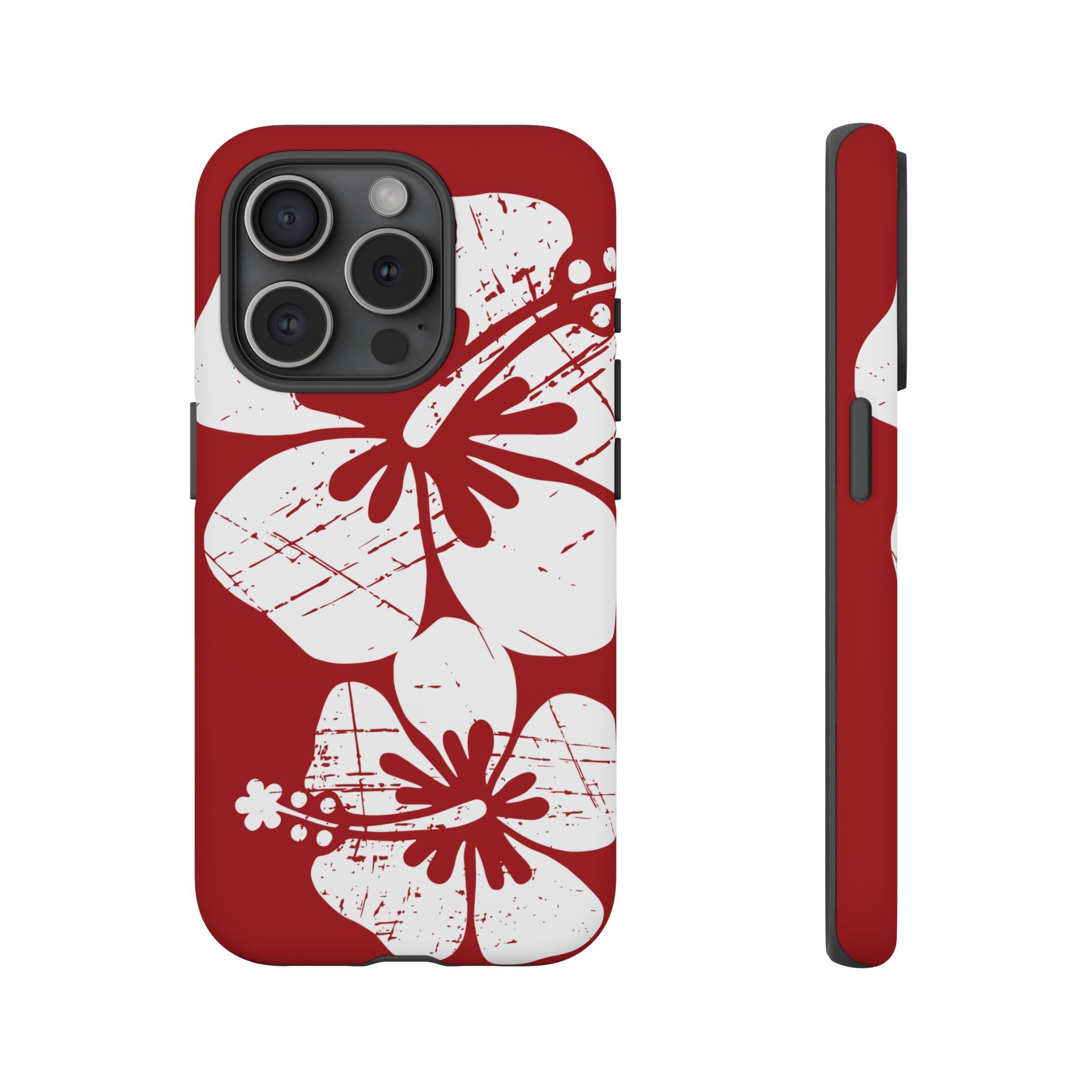 "The Classic Hibiscus" Phone Case -  Destressed Red