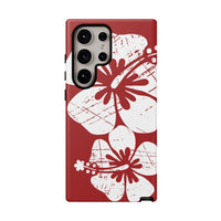 "The Classic Hibiscus" Phone Case -  Destressed Red