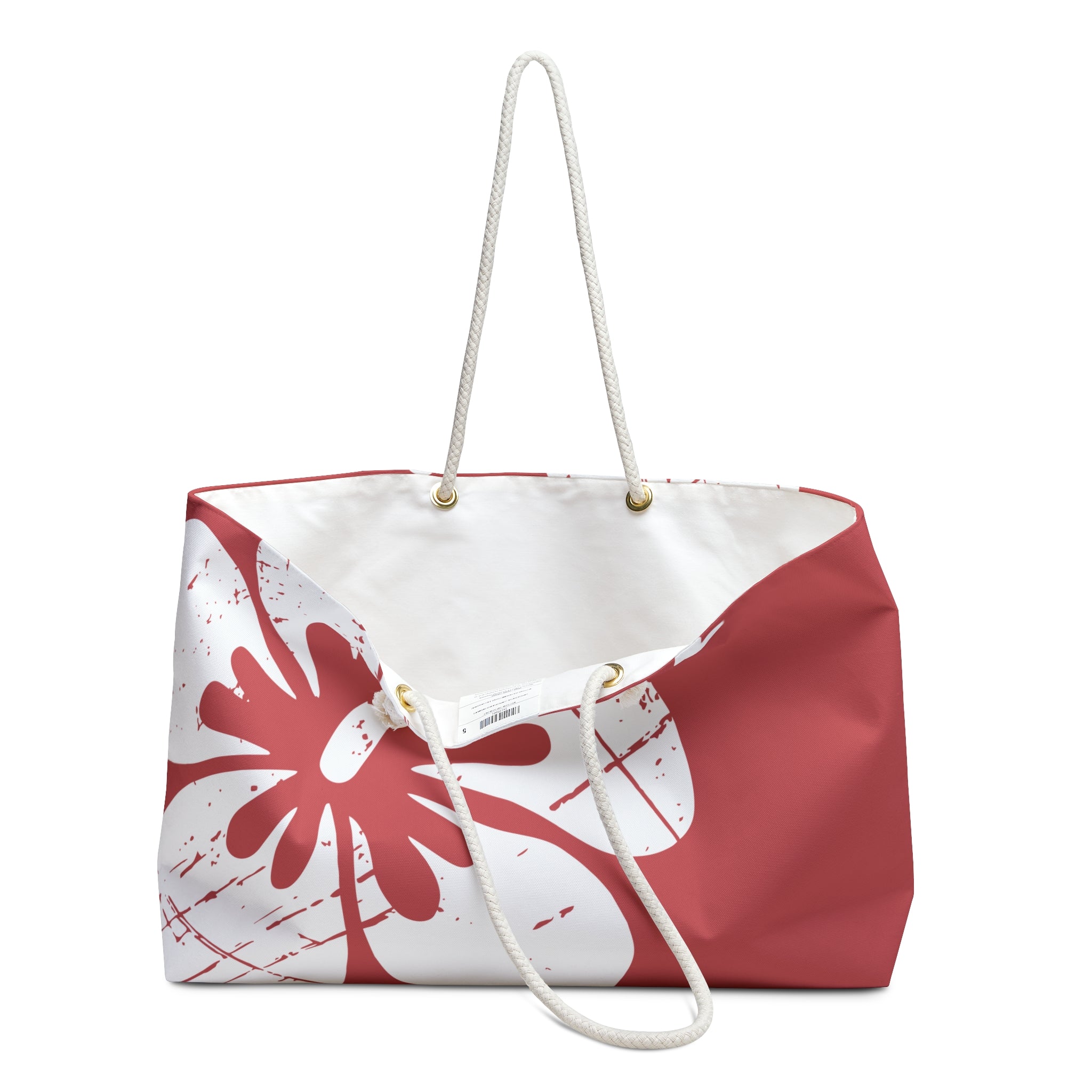 Kahakai "The Classic Hibiscus" Beach Bag - Distressed Red