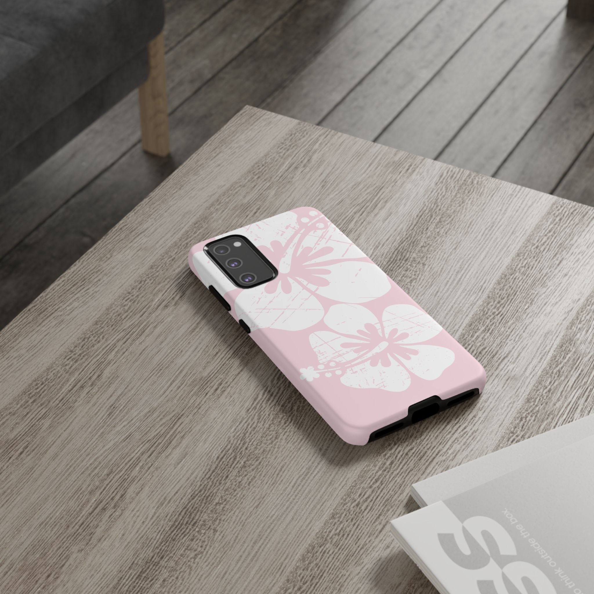 "The Classic Hibiscus"  Phone Case - Distressed Pink