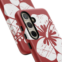 "The Classic Hibiscus" Phone Case -  Destressed Red